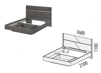 Кровать двуспальная Монако 902.01 Оникс Десерт серый