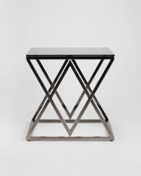 Журнальный стол ИНСИГНИЯ 55x55 Темный хром стекло smoke