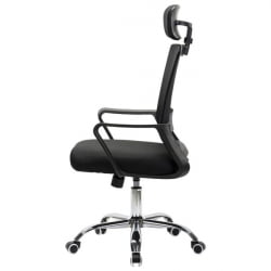 Кресло CROMEX (КРОМЕКС) Debut CH-697 ХРОМ сетка/ткань TW черное