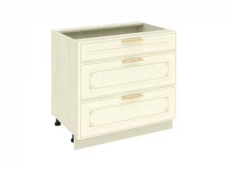 Стол с 3 ящиками (с системой плавного закрывания) Милана 23.92 Сосна Астрид/Ваниль