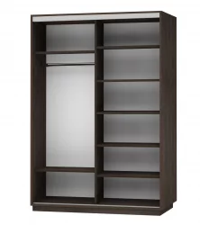 Шкаф-купе со стеклом Экспресс Дуо Комби 1600х2400h Венге