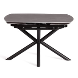 Стол обеденный Winston/Винстон столешница керамика (матовая) /опоры металл, темно-серый/черный, (120+30+30)x80x75 см