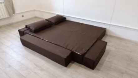 Диван прямой бескаркасный Хит (Berhouse) Цвет фасада: Кофе; Тип: Прямой; Материал фасада: Рогожка