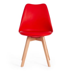 Стул TULIP (mod. 73) / 1 шт. в упаковке дерево/пластик/ПУ, 48.5*52.5*83cм, красный