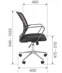 Кресло для оператора Chairman 698 chrome TW Оранжевое