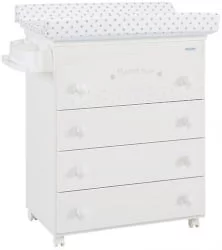 Детский комод Micuna Bonne Nuit пеленальный B-970 white матрасик stars grey