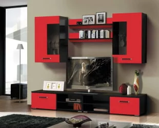 Набор мебели для гостиной Грация 1.4 МДФ глянец Венге/Кедр светлый