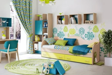 Кровать Софа №5 800*2000 Каштан Львов/Желтый