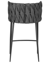 Стул барный DOBRIN AMELIA (серая ткань (F-48), темно-серый винтажный PU (MF-12)) 4 шт