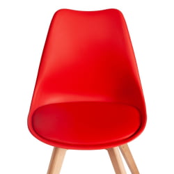 Стул TULIP (mod. 73-1) дерево/пластик/экокожа, 47,5x55x80 см, Красный (Red)