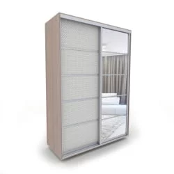 Шкаф-купе 2-х дверный Акцент-Квадро КВ 1600х600 Шимо светлый/Хром