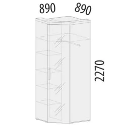 Угловой гардеробный шкаф Кашемир 900.09 Дуб Кронберг