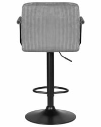 Стул барный DOBRIN KRUGER ARM BLACK (серый вельвет (LAR-E2041-25))