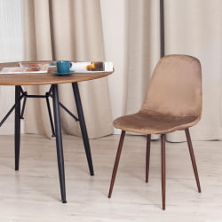 Металлический стул BREEZE (mod. 4724) вельвет/металл, 44 х 53 х 87 см, Brown (коричневый) HLR11 / орех