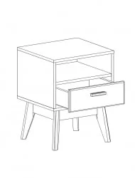 Тумба дизайнерская Калгари 04 Дуб натуральный светлый-белый матовый