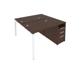 Рабочая станция с опорной тумбой Metal System Б.РС-СТП-2.1 Венге/Белый