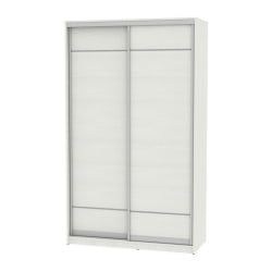 Шкаф-купе белый B-220х135х60-3(ВД-D7D7)