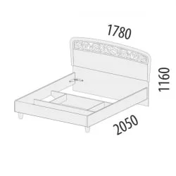 Кровать 160*200 Катрин 92.01 Дуб венге Белый песок Санчо крем