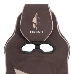 Кресло Arena metalBL велюр, коричневый/бежевый, 6/7