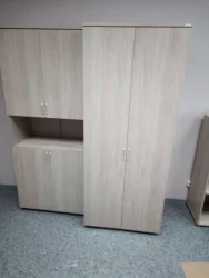 Шкаф высокий закрытый с нишей Twin 16.16.151 Дуб Сантана светлый