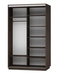 Шкаф-купе со стеклом Экспресс Дуо 1400х2200h Улица/Венге