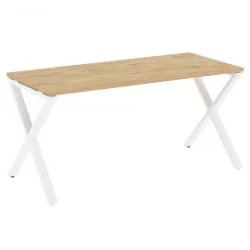 Стол рабочий LOFT VR.L-SRX-4.7 Металл белый Тиквуд светлый