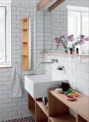 Узкий шкаф в прихожую Хоп Шелф Молочный дуб