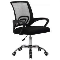 Кресло CROMEX (КРОМЕКС) Top CH-695 ХРОМ сетка/ткань TW черное