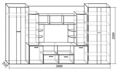 Стенка Элегия Ясень шимо светлый/темный