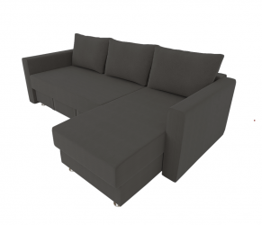 Диван угловой с подлокотниками Мадрид (Berhouse) Цвет фасада: Темно серый Велюто 32; Тип: Левый/правый; Материал фасада: Металл/Велюр