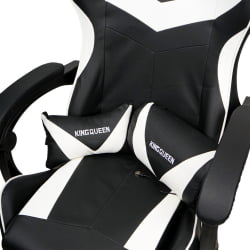 Геймерское кресло 088 цвет черный/белый с массажем 088-black-white-mass