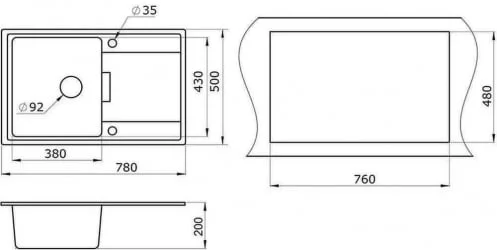 Кухонная мойка GRANULA 7804 Шварц