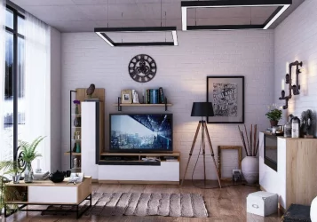 Гостиная Кёльн №3 Дуб Золотой/Белый