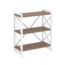 Стеллаж на регулируемых опорах - 3 полки LOFT VR.L-MST.O-3.8 Металл белый Дуб Аризона
