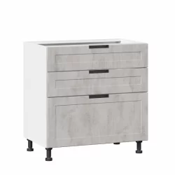 Тумба кухонная 800 с 3 ящиками (4) Джамис ЛД 296.160.000.011 Белый Белый камень