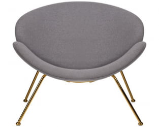 Кресло дизайнерское DOBRIN EMILY (серая ткань AF7, золотое основание) 2 шт