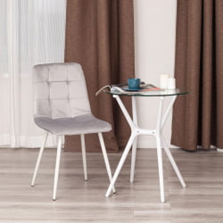 Металлический стул CHILLY (mod. 7094-1) вельвет/металл, 44,5х52,5х86 см, pink (розовый) HLR39 / натуральный