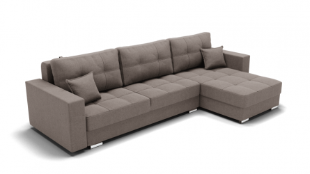 Диван Талисман-3 угол левый/правый (ЗР) Цвет фасада: Серо коричневый; Тип: Левый/правый; Материал фасада: Металл/Велюр