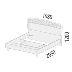 Кровать 180*200 Катрин 92.04 Дуб венге Белый песок Санчо крем