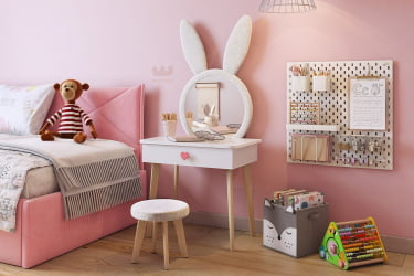 Набор детский Зайка MK-0019 белое дерево/белый (плюш)