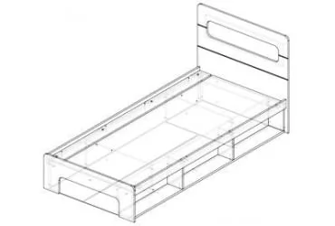 Кровать 0,9 с подъемным механизмом Палермо Юниор 01 Белый глянец Ясень шимо светлый Красный