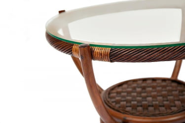 Столик кофейный Andrea ротанг, D60х50см, Pecan Washed (античн. орех)