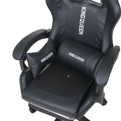 Геймерское кресло 1206 KINGQUEEN цвет черный с массажем 1206-black-mass