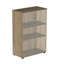 Шкаф для документов с прозрачными стеклами Р.Шс-3СБ Ясень темный