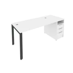 Рабочая станция с опорной тумбой Metal System Б.РС-СТП -1.3 Белый/Антрацит