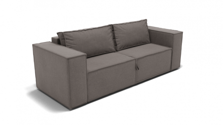 Диван Хилтон-1 (ЗР) Цвет фасада: Серо коричневый; Тип: Прямой; Материал фасада: Металл/Велюр