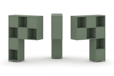 Надставка на стол высокая двухсторонняя + задняя стенка (8 шт.) CONCEPT CN.DNV-001 Кобо Белый металл