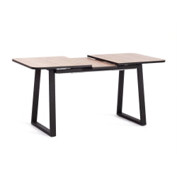 Стол MALTIDO ЛДСП/HPL/металл, 130 х 75+30 х 75 см, Агат серый/черный