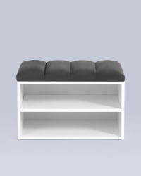 Обувница Хольст белая велюр Темно-серый