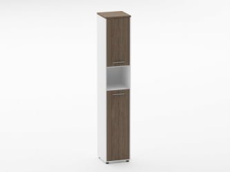 Шкаф 5 узкий закрытый, с нишей Deka 10.23.14Л Дуб Верцаска/Белый